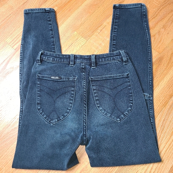Rolla's Size 28R Westcoast Super Skinny Distressed Jeans Vintage Black - Picture 9 of 9
